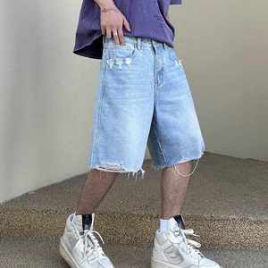 กางเกงขาสั้นผ้ายีนส์สำหรับผู้ชายเสื้อผ้าแนวสตรีทแวร์แนวสตรีทในเมืองแบบหลายกระเป๋าส่งตรงจากโรงงาน - Product Image 6