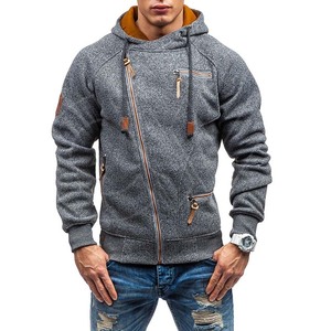 High Quality Winter Men's Hoodies & <b>Sweatshirt</b> Polyester/Cotton Fleece Custom Logo Zipper-Up Hoodies - Product Image 5