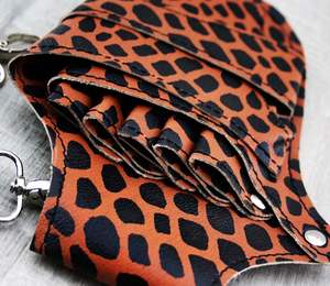 Cheetah Design Hairdressing Scissors <b>Holster</b> Waist Pouch High Quality Bag Cheetah Texture Barber Comb Holder - Product Image 3