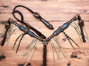 Fait sur mesure en cuir Western Horse Sports Headstall poitrine collier ensemble confortable et léger pour l'équitation course prix de gros - Product Image 2