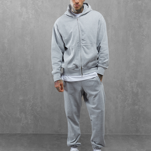 Personalizado de los hombres de cremallera completa sudaderas con capucha Streetwear peso pesado de algodón boxy fit Pullover sudaderas con capucha para los hombres - Product Image 2