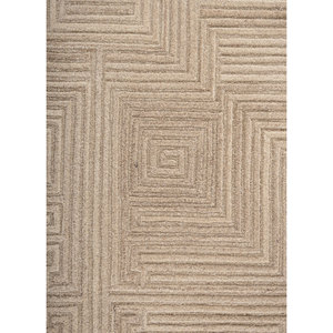 พรมขนสัตว์ทอมือลายเรขาคณิตสีเบจและสีน้ำตาล สำหรับตกแต่งห้องนั่งเล่นวัยรุ่นหรือทางเดิน-Tod-41001 - Product Image 3