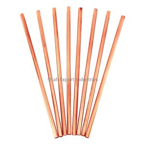 Wholesaler Copper Drinking Straw Reusable Straws <b>Straight</b> Handmade Set of 4 for Moscow Mule Lacquer Straw Sets - Product Image 2