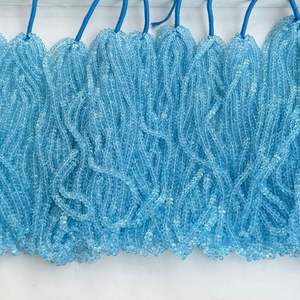 Cuentas Redondas Facetadas de Topacio Azul 100% Natural de Alta Calidad de 5mm-7mm para la Fabricación de Joyas con Más de 50 Años de Experiencia - Product Image 4