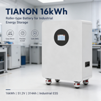Batterie solaire hybride/hors réseau tout-en-un Tianon 10 kWh 200 Ah IP21 montée sur rack LiFePO4 avec sortie CA pour stockage résidentiel et villas