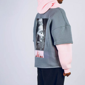 Sweat à capuche thermique à double manches pour homme, design personnalisé, haute qualité, teinture unie, vêtements d'hiver, sweat à capuche à double manches - Product Image 6