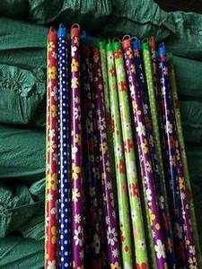 Printed PVC Covered <b>Wooden</b> Broom <b>Stick</b> Eucalyptus Material with Flower Design for Sweeping Tools - Product Image 5