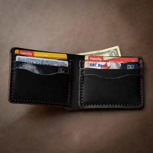 Haute qualité en cuir véritable ouvert à deux volets classique Style Vintage personnalisable hommes portefeuille mince court LBW-0283 Portable - Product Image 2