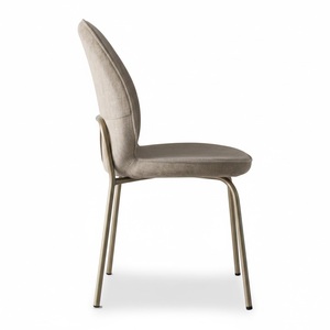 Monza Stylish Contemporary <b>Upholstered</b> Dining <b>Chair</b> - Soft Fabric & Solid Metal Legs - Product Image 2