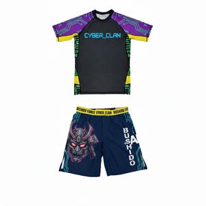 ชุดกางเกงขาสั้น MMA แบบสั่งตัดตามแบบ2026สำหรับผู้ชายชุดออกกำลังกายแขนยาวแห้งเร็วระบายอากาศน้ำหนักเบาทนทาน Jitsu - Product Image 1