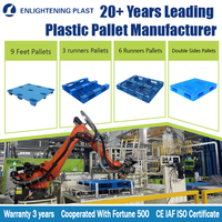 Palette en plastique à 6 patins 1250x1000 pour systèmes de rayonnage automatique et entrepôts automatisés