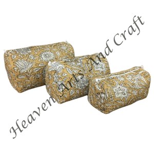 กระเป๋าเครื่องสำอาง3ชุด, กระเป๋าเครื่องสำอางผ้าฝ้ายอินเดียขนาดใหญ่กระเป๋าเครื่องสำอาง CB003กระเป๋าเครื่องสำอาง - Product Image 4