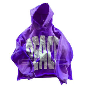 Sweat à capuche en coton mélangé de qualité supérieure, délavé à l'acide, broderie usée, best-seller, sweat à capuche délavé à l'acide pour homme - Product Image 2