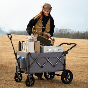 折りたたみ式キャンプカート、折りたたみ式ユーティリティヘビーデューティー150Lワゴンカート、食料品、スポーツ、庭用 - Product Image 5
