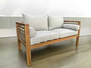 Luxury Eco-Friendly Modern Design Outdoor Wood Patio <b>Furniture</b> <b>Set</b> Waterproof Cushions for Gardens Apartments Poolside Areas - Product Image 2