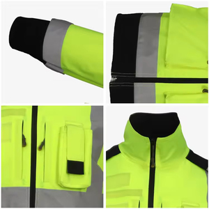 Chaquetas de Seguridad de Invierno de Alta Visibilidad Clase 3, de Poliéster Oxford y Algodón, Reflectantes e Impermeables para Construcción - Product Image 4