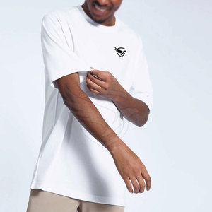 เสื้อยืดโอเวอร์ไซส์ผ้าคอตตอนผ้าโพลีเอสเตอร์พิมพ์โลโก้ตามสั่ง - Product Image 4