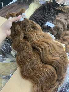 Extensions de cheveux vierges NASA en vrac, prix de gros, 100g, tissage simple vietnamien, toutes couleurs, 60 cm - Product Image 4