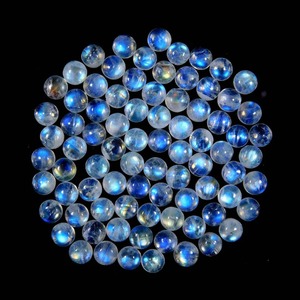 Mehrajudin Gems - Piedra Lunar Arcoíris Natural, Cabujón Calibrado, Forma Suelta, Fuego Azul, Piedra de Nacimiento de Junio, 5-6 mm, 0.5-1 Quilates - Product Image 2