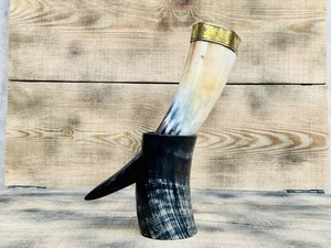 เบียร์นอร์สที่ปลอดภัยสำหรับอาหารของแท้ลายสัตว์นอร์สเป็นมิตรต่อสิ่งแวดล้อมดีไซน์ใหม่แกะลายโลโก้เขาสัตว์ไวกิ้ง - Product Image 5