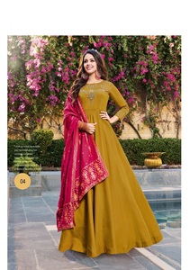 El último vestido de seda pura bordado de trabajo pesado Khalid Dupptta Colección de Bodas de Estilo Vintage para fiestas Venta en línea - Product Image 5