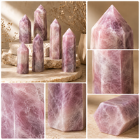 Tour de cristal d'agate rose violette, pierre naturelle polie, pour la décoration de bureau et de maison, la collecte d'énergie et la présentation de cadeaux