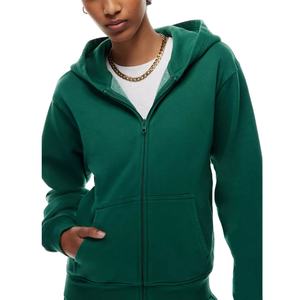 เสื้อมีฮู้ดสำหรับสตรีทโอเวอร์ไซส์ผ้าคอตตอนสี100% เรียบมีตราสินค้า - Product Image 2