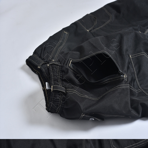 Pantalones Cargo Impermeables Negros para Hombre, Cintura Elástica con Cordón, Ligeros, de Poliéster, para Esquí, Nieve y Actividades al Aire Libre - Product Image 3