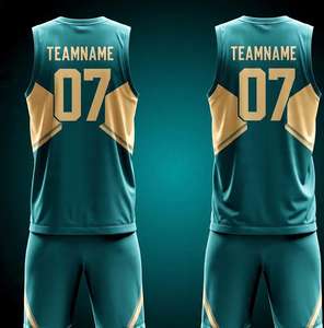 ชุดบาสเก็ตบอลผู้ชายสั่งทำจากโรงงาน ผ้าโพลีเอสเตอร์ 100% แห้งเร็ว ระบายอากาศได้ดี ชุดยูนิฟอร์มระดับมืออาชีพ มีไซส์พลัส - Product Image 2