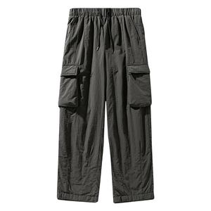 Pantalones holgados de esquí personalizados, pantalones con cintura elástica, pantalones informales de lino fino de Color sólido para hombre, pantalones holgados de Hip Hop de calle alta - Product Image 6