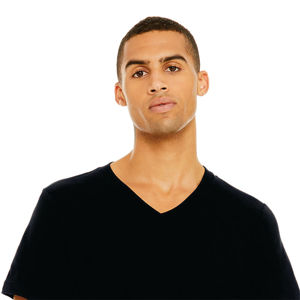 T-shirt en jersey à col en V unisexe-Noir vintage, 100% coton Airlume, 4.2 oz - Product Image 4