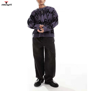 Suéter Largo de Lana y Cachemira para Hombre, Tejido Personalizado, con Logotipo Personalizado en la Parte Delantera, Transpirable, Antiarrugas, para Invierno, Precio al por Mayor - Product Image 5