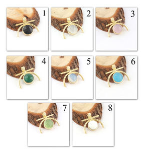 Collet de calcedonia blanca superventas, colgante hecho a mano de latón, chapado en oro de 18 quilates, diseño de amanecer, colgantes de collar de corte a cuadros - Product Image 2