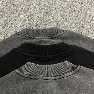 2024 talla grande Super pesado 220gsm grueso de gran tamaño gota hombro camiseta cuello redondo algodón boxy fit camiseta para hombres - Product Image 6