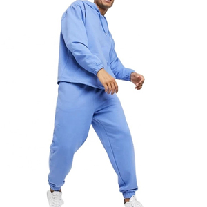 Sudadera con capucha y chándal de algodón 100% de gran tamaño para hombre, logotipo impreso personalizado, estilo informal de invierno con capucha grande de talla grande - Product Image 1