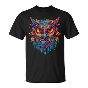 Camiseta sin Mangas con Diseño de Búho Psicodélico Bohemio, Diseño de Aves Trippy para Hombres y Mujeres, Ropa Promocional - Product Image 1