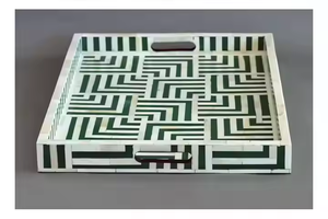 Plateau de service populaire avec un design élégant fait à la main avec nacre pour la cuisine, les aliments, les hôtels et les plateaux de décoration de tous les jours - Product Image 3