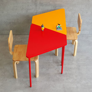 Modern Plastic School Furniture Set 2 <b>Tables</b> & 2 Chairs for Kids KGD038 - Product Image 5