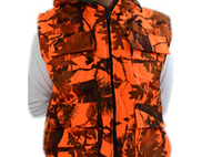 Chaleco de Caza con Estampado de Camuflaje Naranja para Hombre, Sin Mangas, de Poliéster Transpirable, para Verano