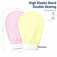 Gants de bain en viscose écologiques personnalisés en gros, exfoliants, gants de hammam marocains Kessa, éponge de gommage