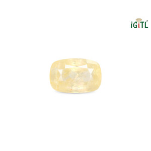Saphir Jaune Naturel de 5,89 Carats (Pukhraj) - Pierre Précieuse Facettée Taille Émeraude - Product Image 1