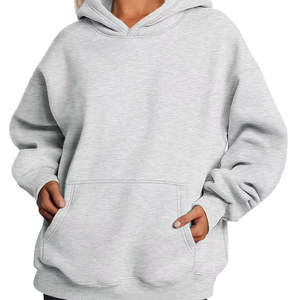 Sudaderas de lana con capucha de gran tamaño para mujer suéteres de manga larga de invierno/otoño con bolsillo nuevo estilo patrón de letras logotipo frontal - Product Image 3