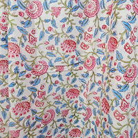 Paréo de plage indien imprimé à la main en coton 100% tricoté, motif floral, pour femme, taille 44 x 72 pouces, pièce unique