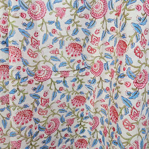 Pareo de Algodón 100% con Estampado Floral Hecho a Mano en India, Cubierta de Playa para Mujer, Talla 44 x 72 Pulgadas, Pieza Única - Product Image 2