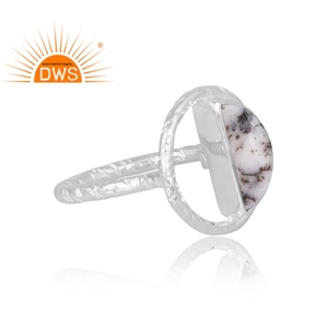 Nueva tendencia anillo de piedras preciosas de dendrita Natural de plata esterlina joyería personalizada para mujeres regalo para ella - Product Image 4