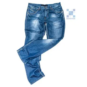 Bé Trai Quần Jean Quần Giá Tốt Nhất Rửa Sạch Denim Jean Tùy Chỉnh Kích Thước Màu Xanh đậm Màu S-2XL Thẳng Túi 9-12Oz Bạn Trai Người Đàn Ông Của Jean