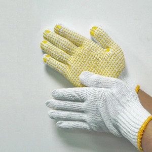 Guantes de algodón negros punteados con silicona y nailon de punto Antideslizante Protección de manos Guantes DE SEGURIDAD DE TRABAJO DE PVC de un solo lado - Product Image 5