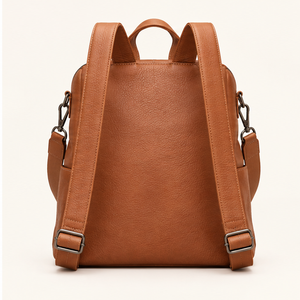 Mochila de Cuero Vacuno de Grano Completo Estilo Vintage para Hombre, Color Cognac, con Cierre, Logotipo Personalizado, OEM, ODM, Venta al Por Mayor - Product Image 3