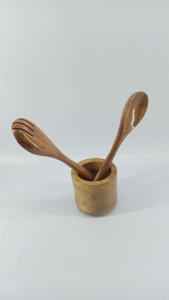 Juego de cuchara y tenedor de madera de calidad fina india, Mango para mesa de cocina, pulido de espejo para servir alimentos para Giveawaysby tradebit - Product Image 2