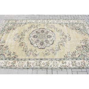 Clásico Beige verde 5,7X9,9 pies lana Aubusson patrón alfombra turca aparador Rectangular sala de estar alfombra látex para pasillo - Product Image 3